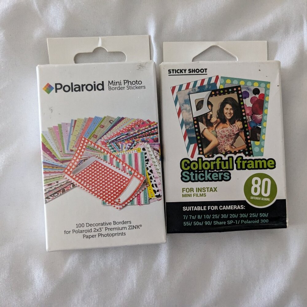 Polaroid Mini Photo Border Stickers (100) & Intax Mini Frame Stickers (80)
